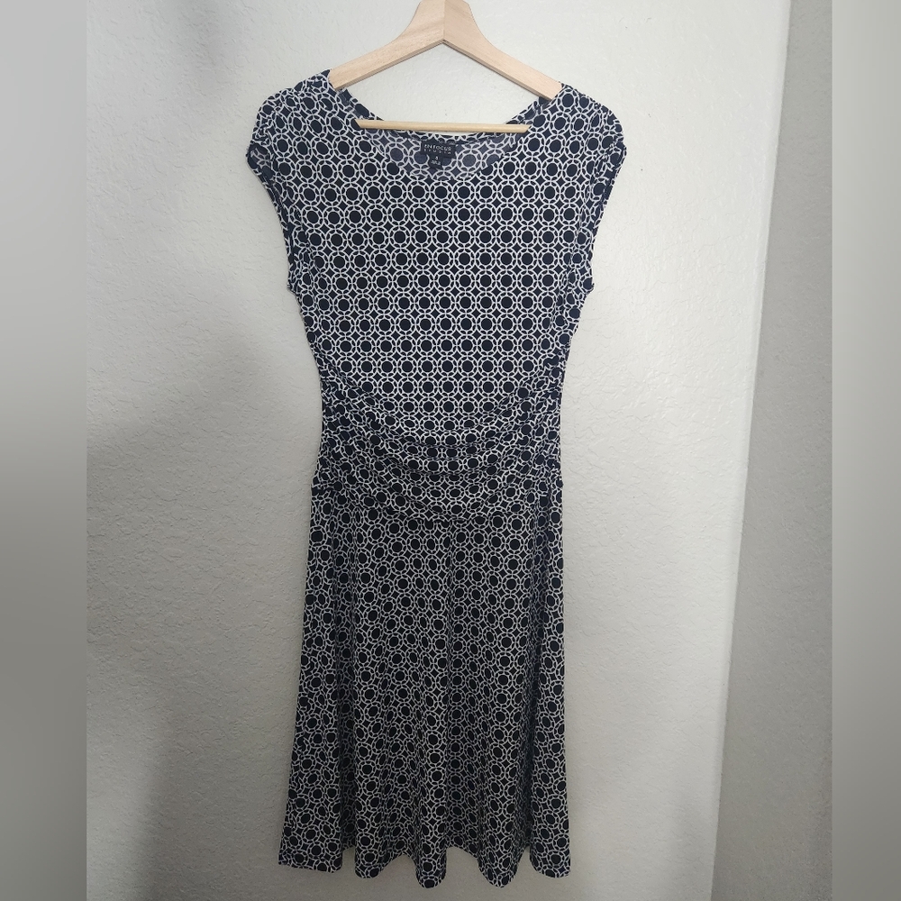 Enfocus Studio Navy and White Patterned Dress